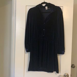 Navy velvet dress